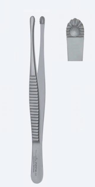 Пінцети, хірургічні для тканин, прямі, кінчик 6,0 мм, загальна довжина 150 мм, 6". Бренд - Asanus Medizintechnik Gmb, Німеччина